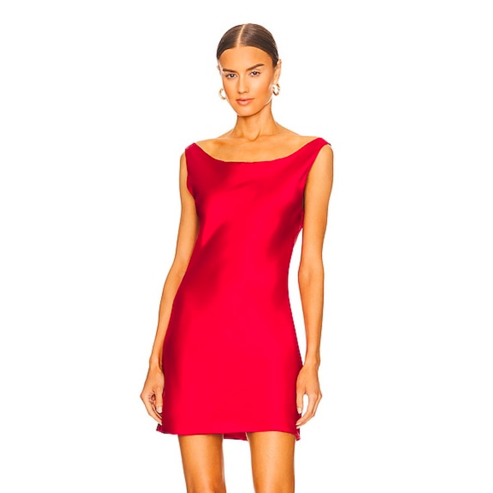 NORMA KAMALI Maria Mini Dress in Tiger Red